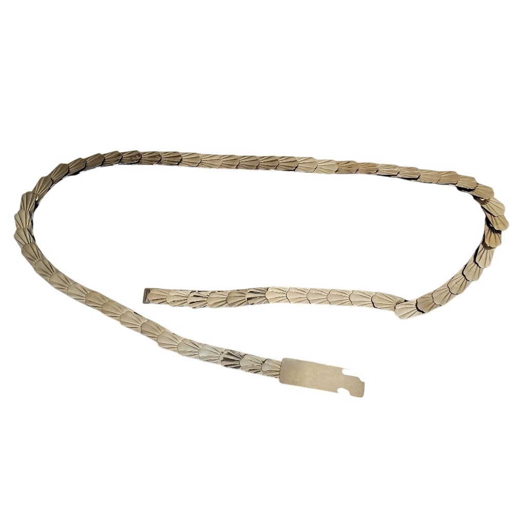 Vintage Silver Tone Women's Scale‎ Belt Retro
